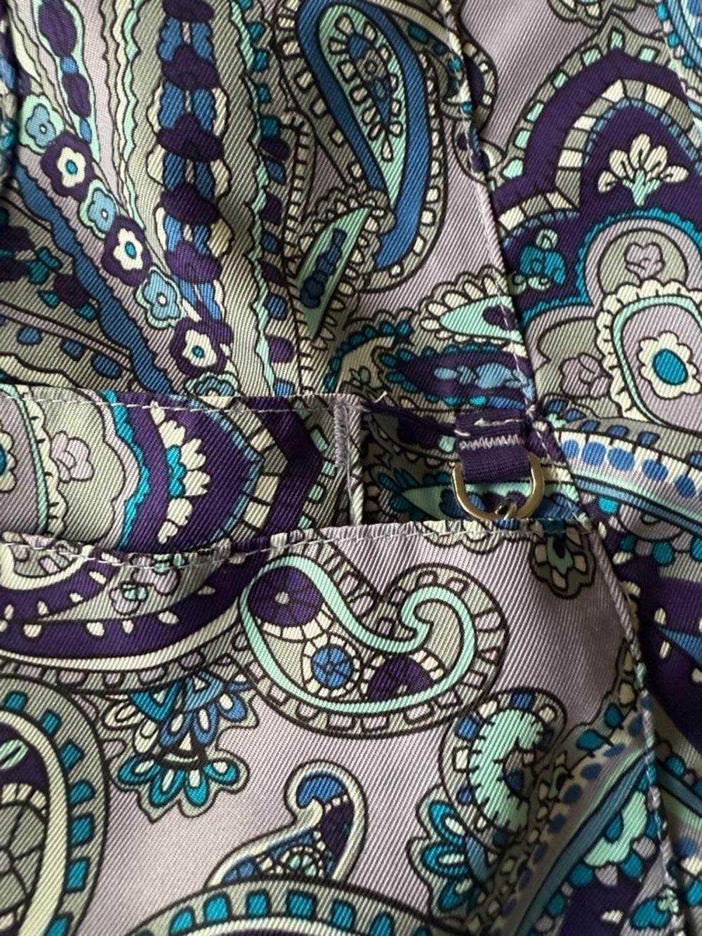 Vera Bradley Pink Label Paisley Top in Lavender, Blue & Teal Scrub Top - Picture 7 of 8